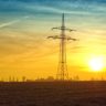 sunset with powerlines in the background