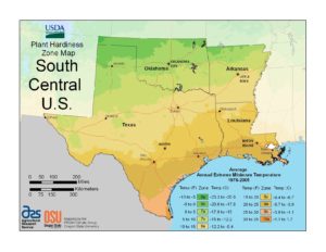 Texas Hardiness Zone Map