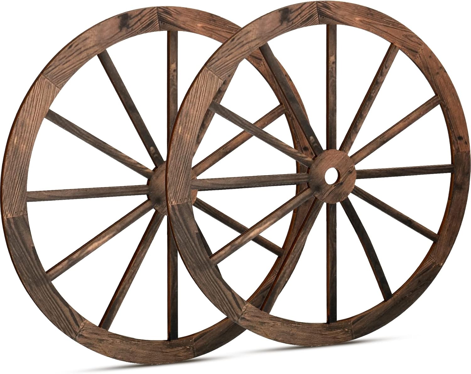 Vintage Rustic Wooden Wagon Wheel Set