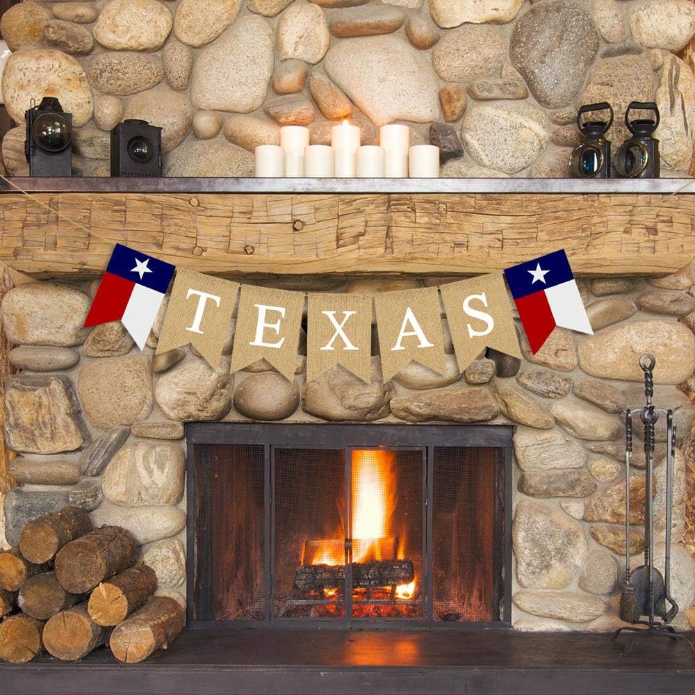 Burlap Texas Lone Star State Flag Banner
