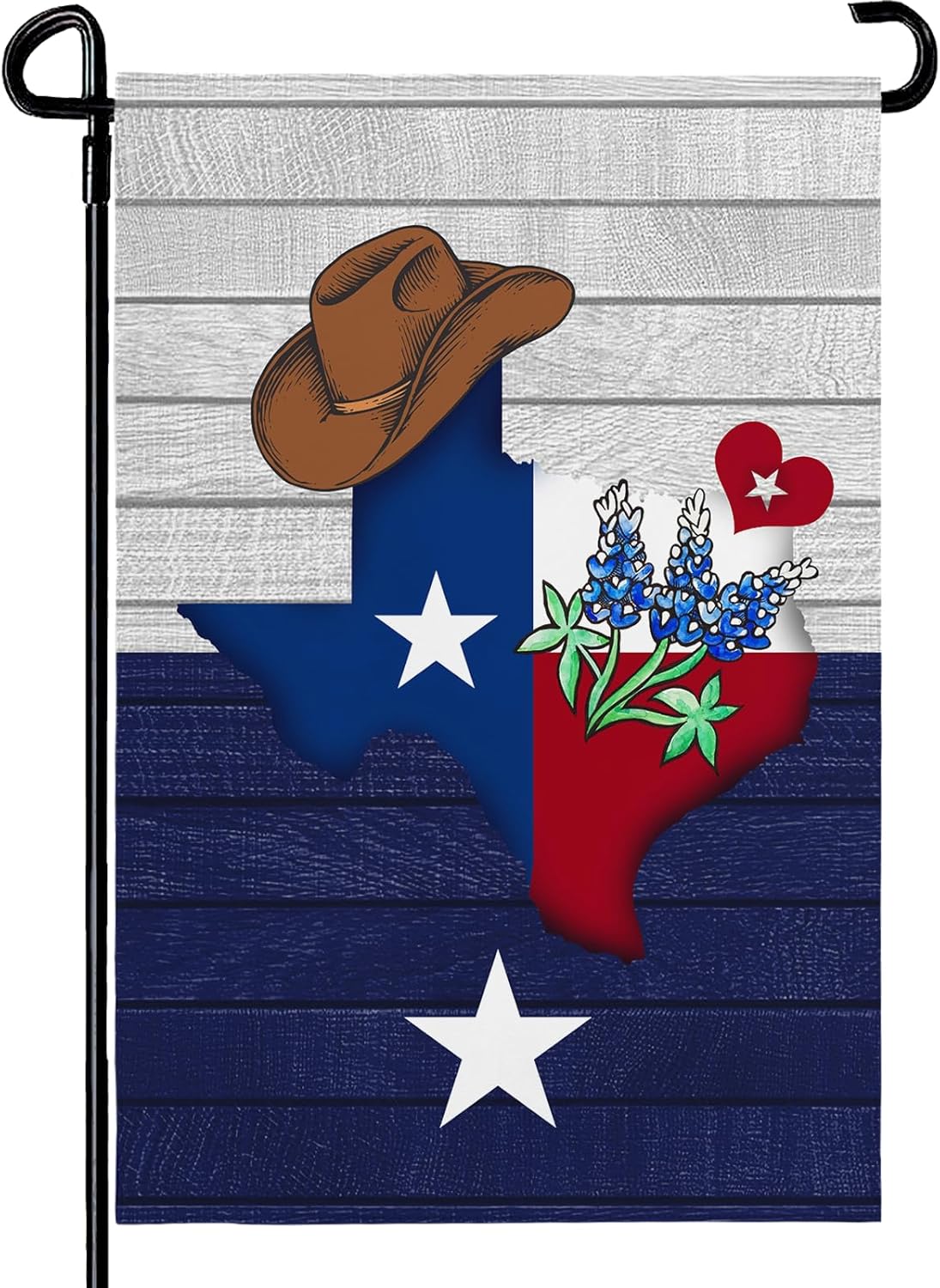 Texas Bluebonnet & Cowboy Hat Garden Flag