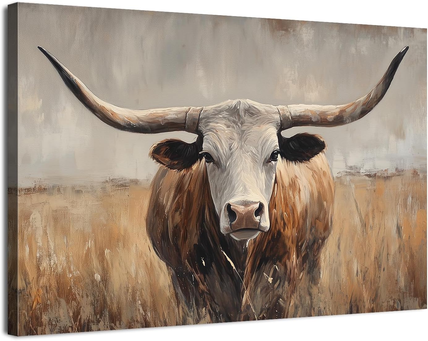 Texas Longhorn Cattle Canvas Western Art